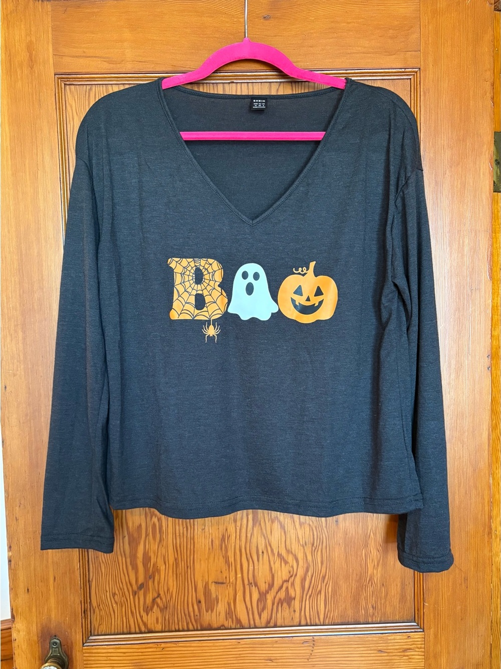 Black Halloween 'Boo' Graphic Top